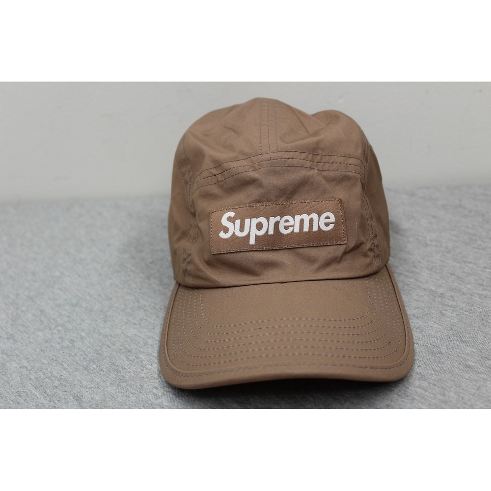 Supreme Hat Mens OS Brown Box Logo Camp Cap 5-Panel Bungee Cord Adjustable NWOT - Picture 2 of 7